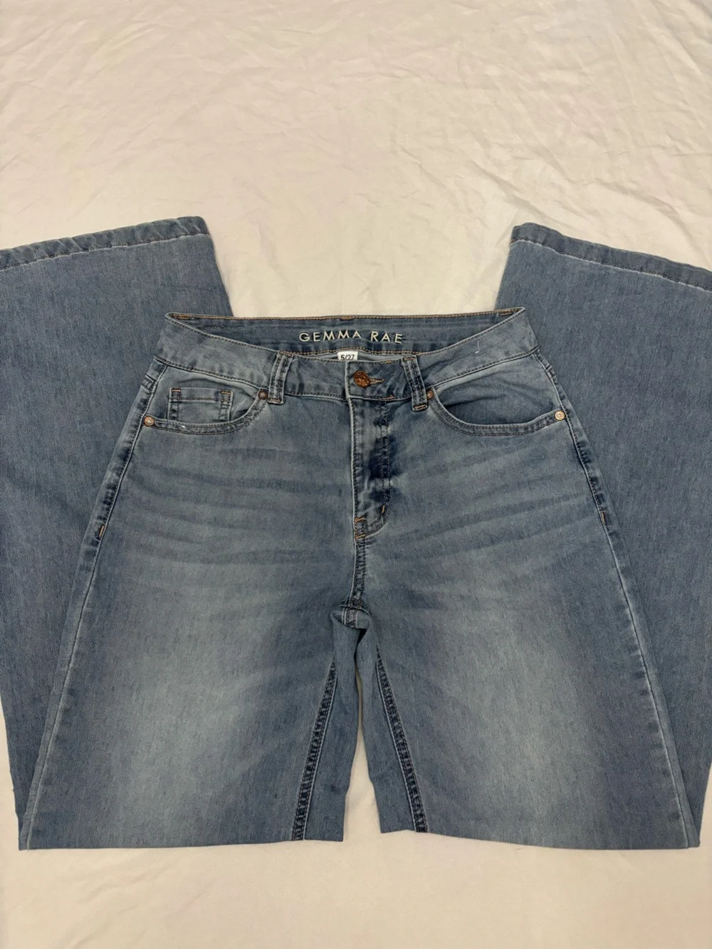 Gemma Rae Women's Light Wash Wide Leg Jeans